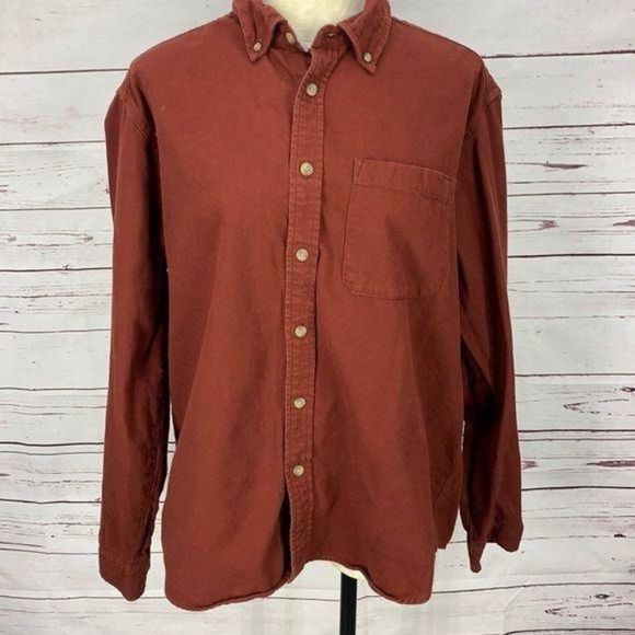 Eddie Bauer Burnt Red XL Men’s Button Down‎ - Picture 1 of 8